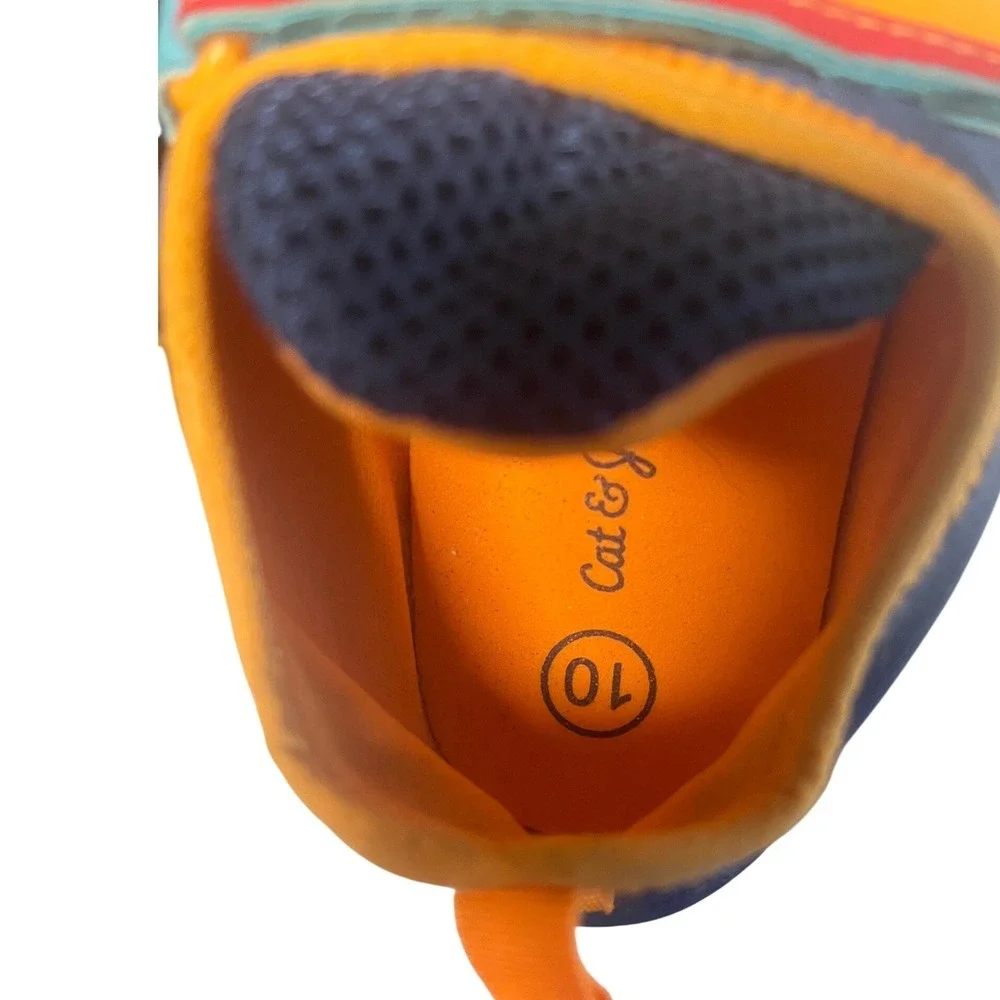Cat & Jack Toddler Navy Blue Rainbow Strap Water Shoes Size‎ 10 Kids Swim Shoes